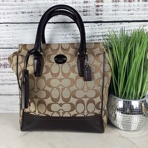 Coach‎ Brown and Black Signature Tote Bag Vintage